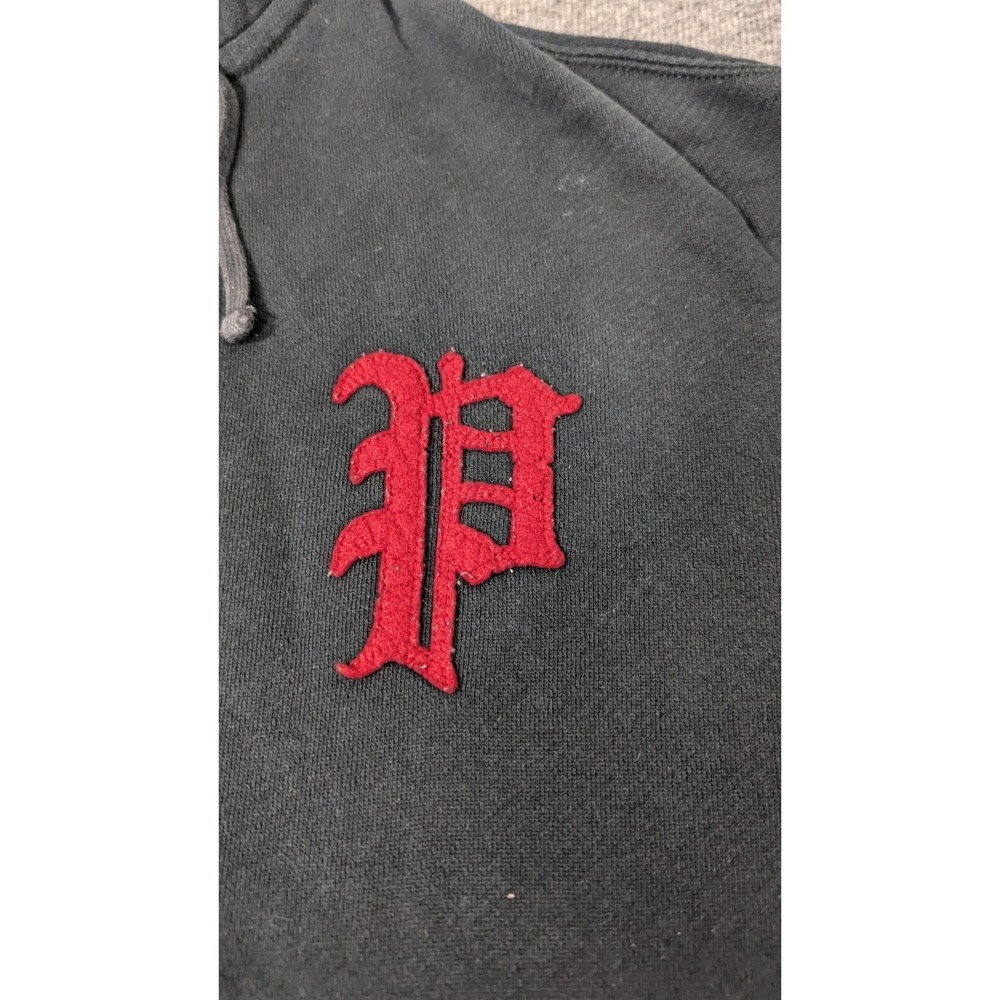 Polo Ralph Lauren Hoodie Men's 2XLT Black P-Patch Logo Full Zip Gothic‎ Goth - Picture 4 of 16